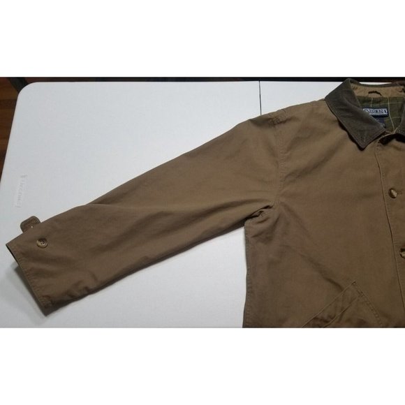 Lands' End Flannel Lined Brown Canvas Chore Field Jacket Coat Men's Size XL Tall - Picture 13 of 16